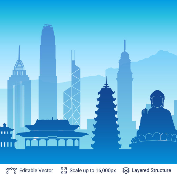 香港著名的城市景观图片下载