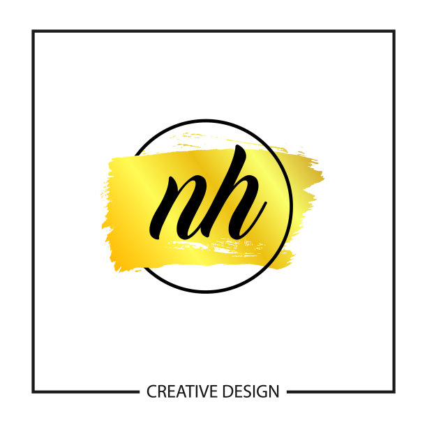 初始nh字母标识模板设计图片下载