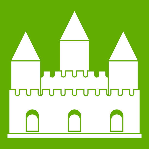 城堡塔图标绿色图片下载