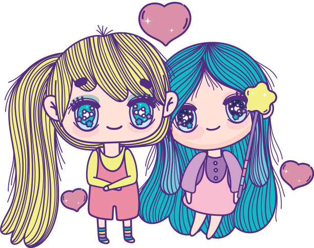 小朋友可爱的小女孩动漫卡通魔棒图片下载