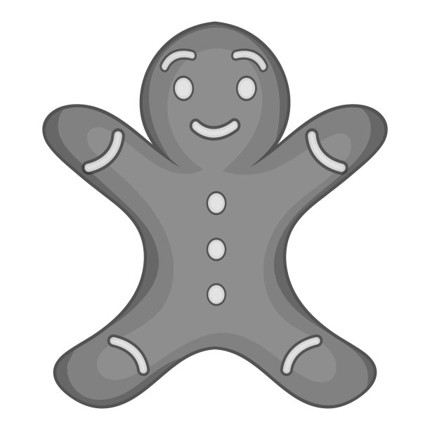 圣诞饼干图标黑色单色风格图片下载