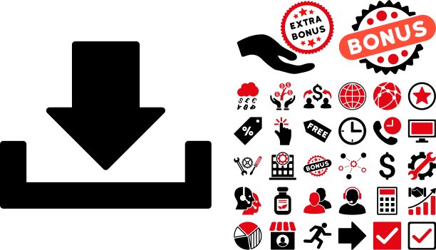 下载扁平风格图标，含赠品图片下载