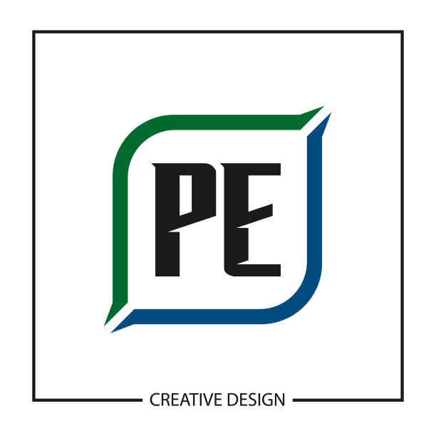 字母PE logo模板设计图片下载