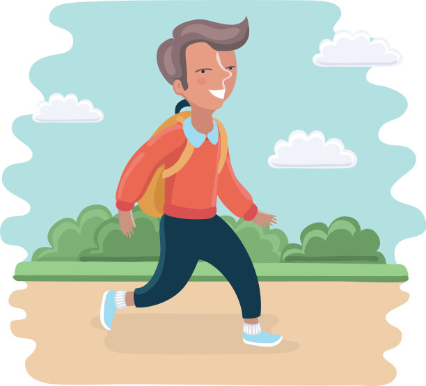 可爱的男孩去上学图片下载