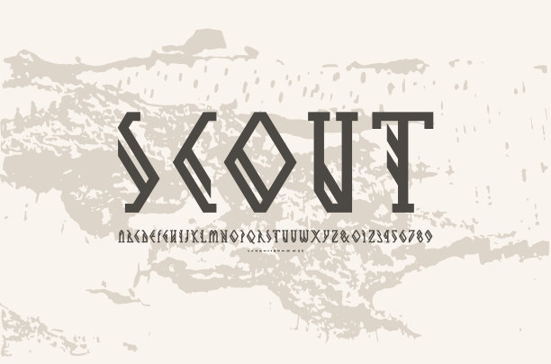 装饰几何板衬线字体图片下载