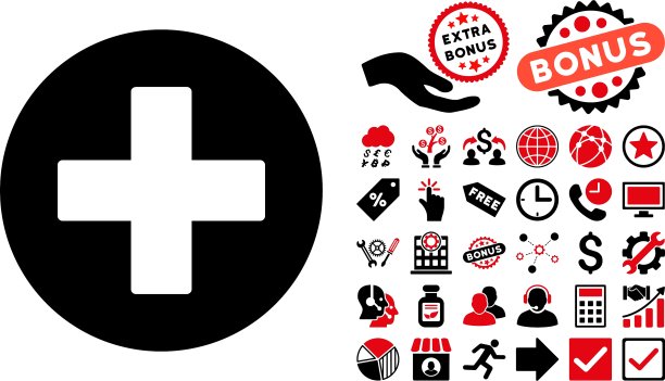 加号扁平图标及赠品图片下载