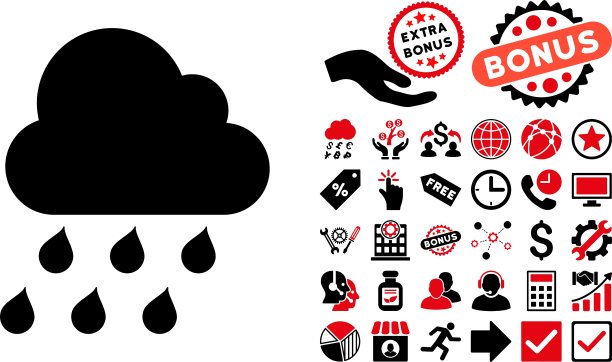 带奖励的雨云扁平图标图片下载
