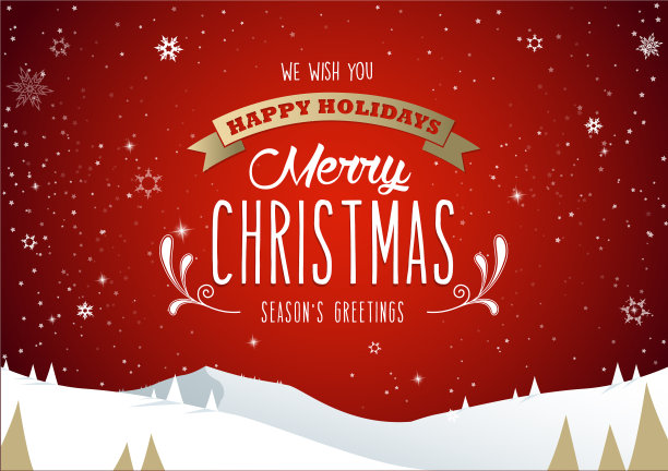 冬季山景风景圣诞快乐图片下载