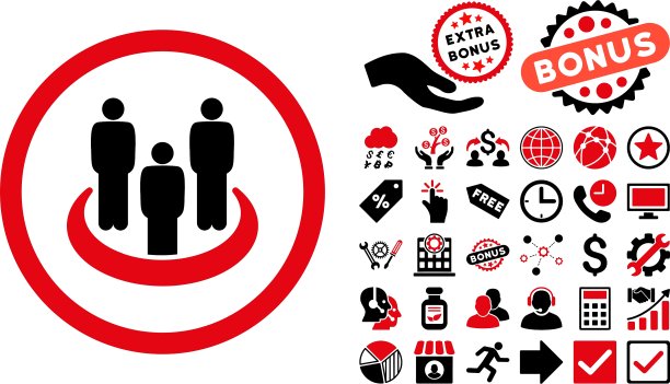 带有奖励的社交群组平面图标图片下载