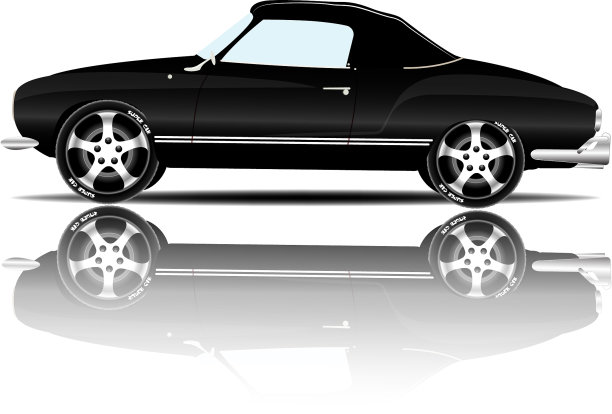 复古跑车黑色白色背景图片下载