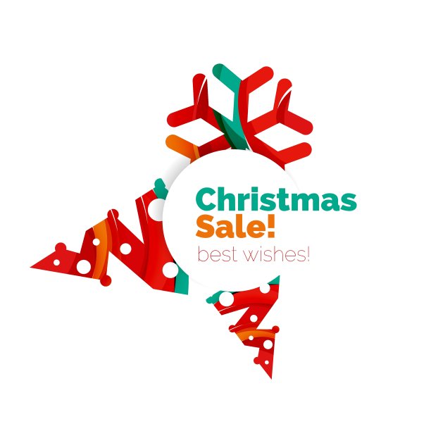 圣诞节和新年的几何横幅与文字图片下载