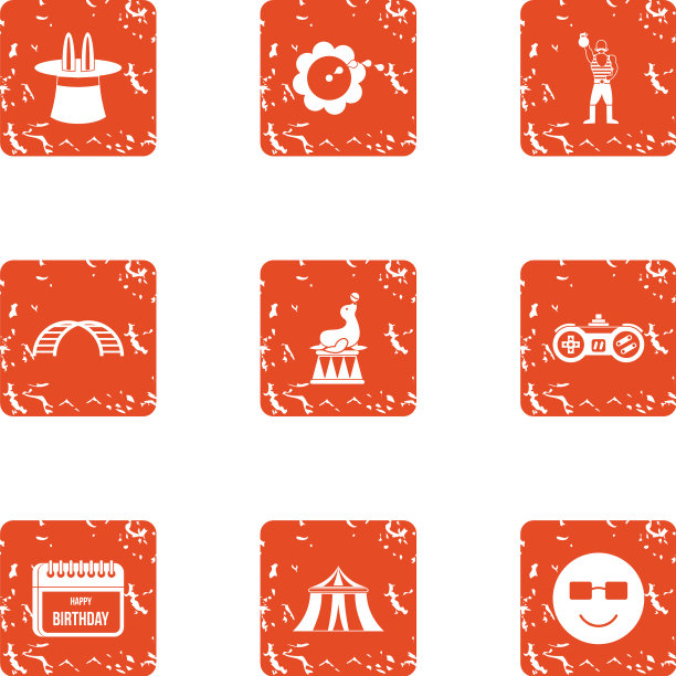 魔术表演图标设置垃圾摇滚风格图片下载