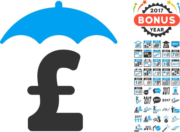 英镑金融屋顶图标与2017年奖金图片下载