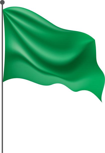 在白底上挥舞着绿旗图片下载