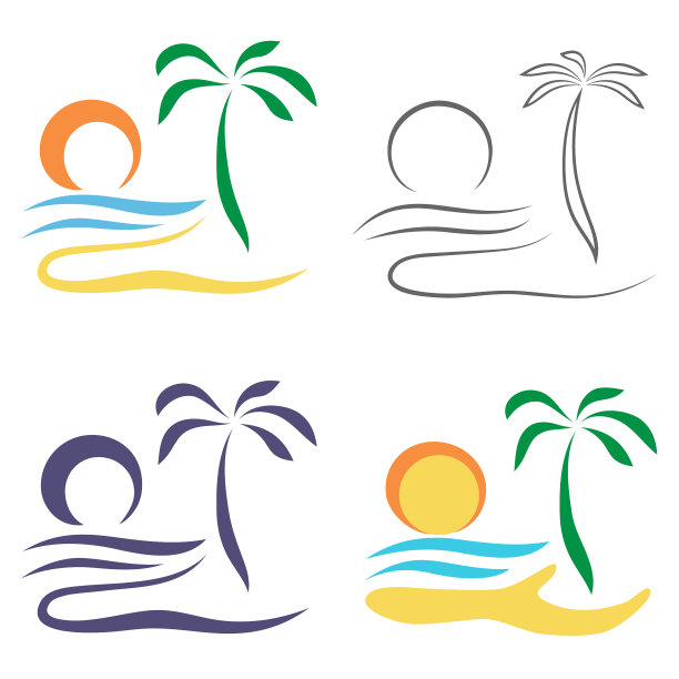 抽象的棕榈树在岛上图片下载