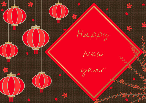 红灯笼、枸杞、红花为背景图片下载