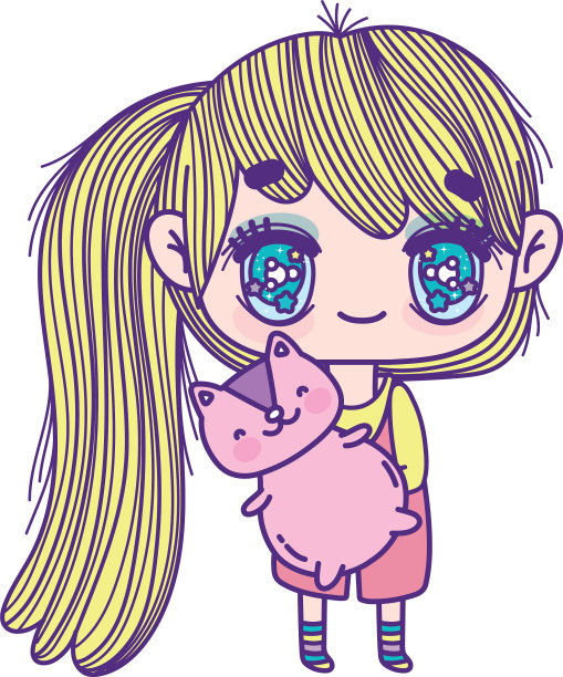 小朋友可爱，小女孩动漫卡通可爱图片下载