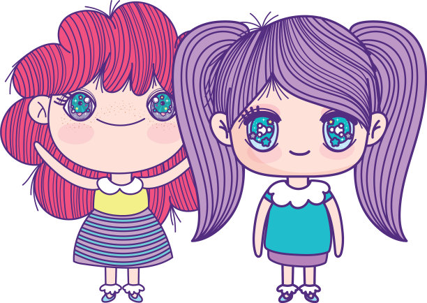 孩子可爱的小女孩动漫卡通人物图片下载