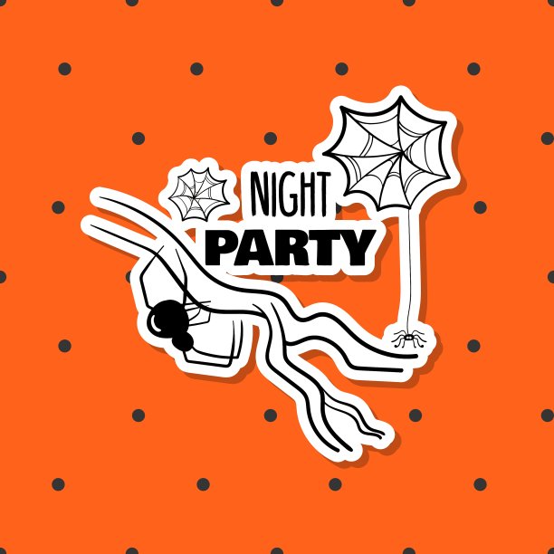 万圣节贴纸蜘蛛图片下载