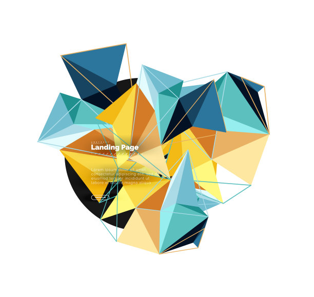 多边形几何设计，抽象形状制成图片下载