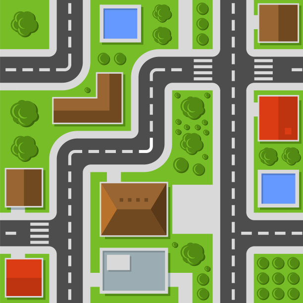 城市俯视图城镇地图无缝模式图片下载