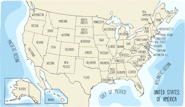 美国地图图片下载