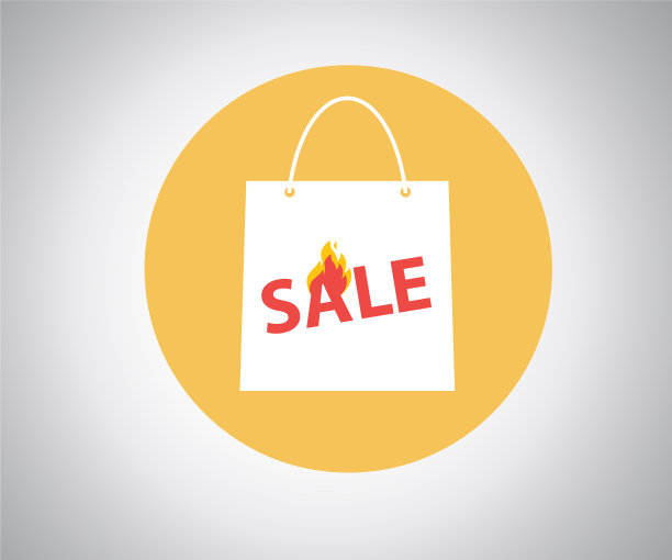 纸购物袋图标网上商店销售标志图片下载