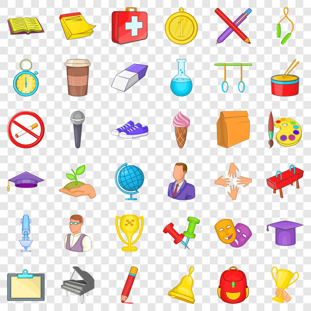 开放学院图标设置卡通风格图片下载