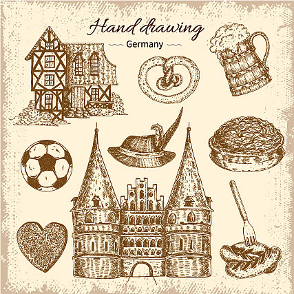 绘制的德国图标集图片下载