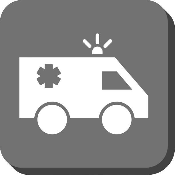 急救车圆形方形图标图片下载