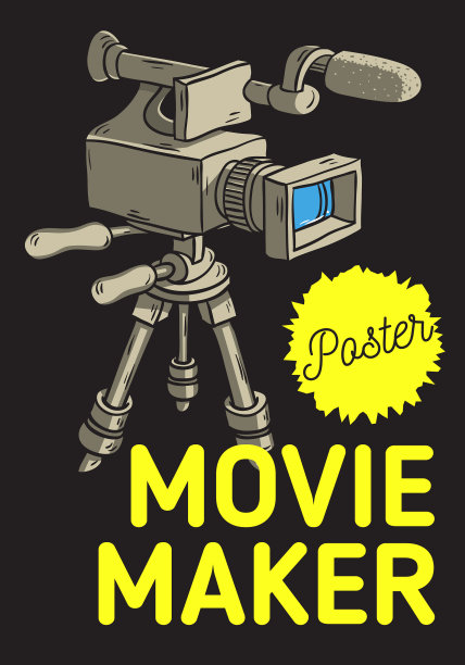 电影制作人海报设计与孤立的视频图片下载