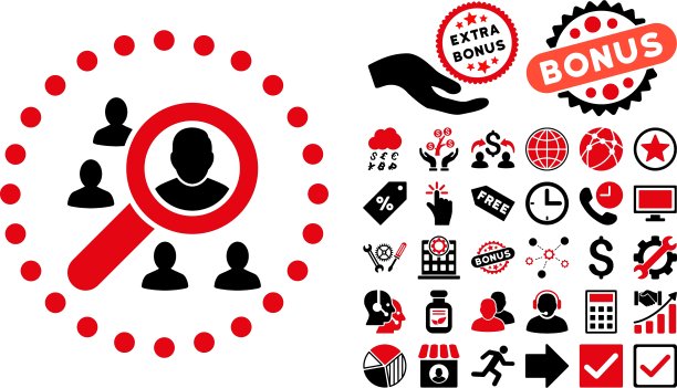 推广带有奖励的平面图标图片下载