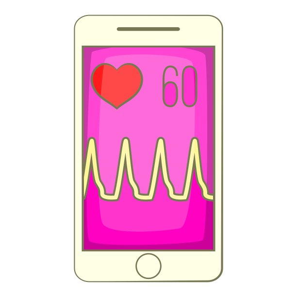 健康应用程序上的智能手机图标卡通风格图片下载