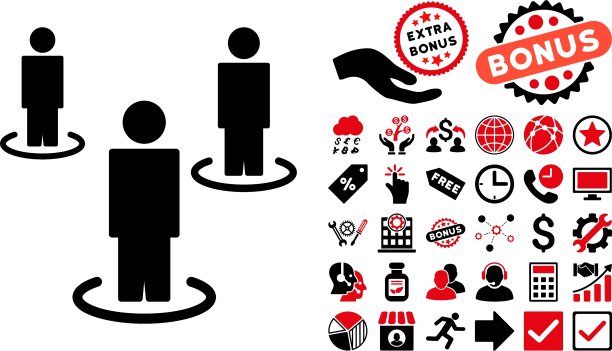 人的平面图标与奖金图片下载