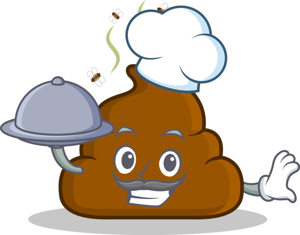厨师用食物便便表情卡通人物图片下载