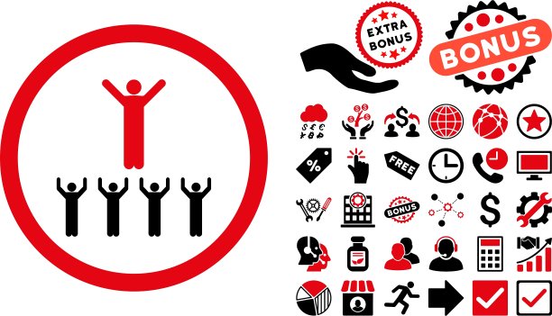 宗教信徒扁平图标与赠品图片下载