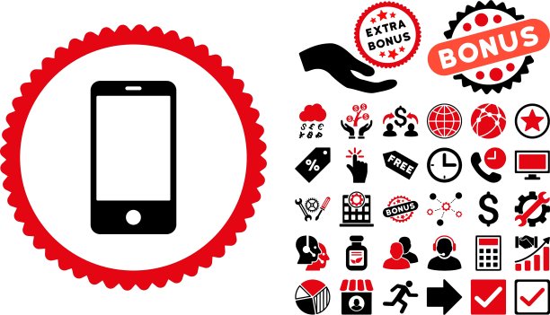 智能手机扁平图标（含赠品）图片下载