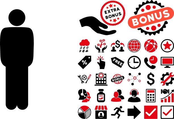 站立的人平图标与奖金图片下载