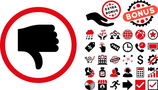 拇指向下扁平图标（含赠品）图片下载