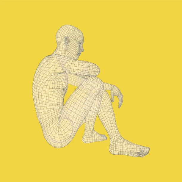 人在思考者姿态三维模型的人人体图片下载