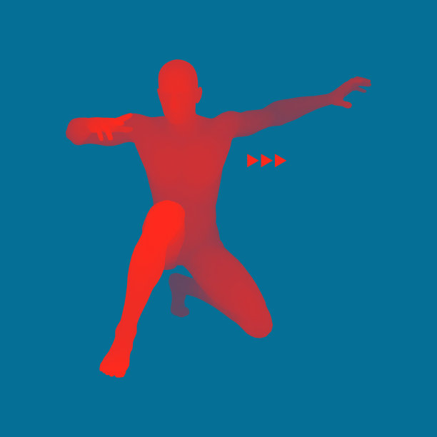 战斗机运动概念人体三维模型图片下载