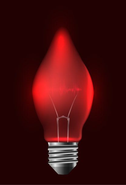 一个逼真的带有脉冲的红色灯泡图片下载