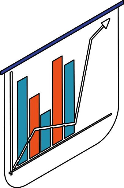 带箭头的白色背景条形图图片下载