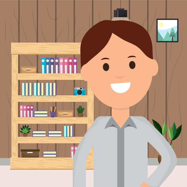 商人工作空间书架书籍装订厂图片下载