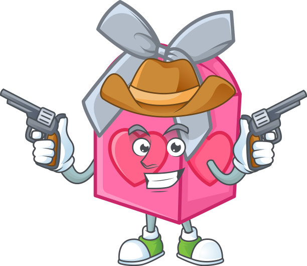 自信爱礼物粉红色牛仔卡通人物图片下载