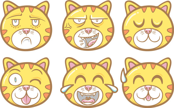 可爱的动物猫表情集图片下载