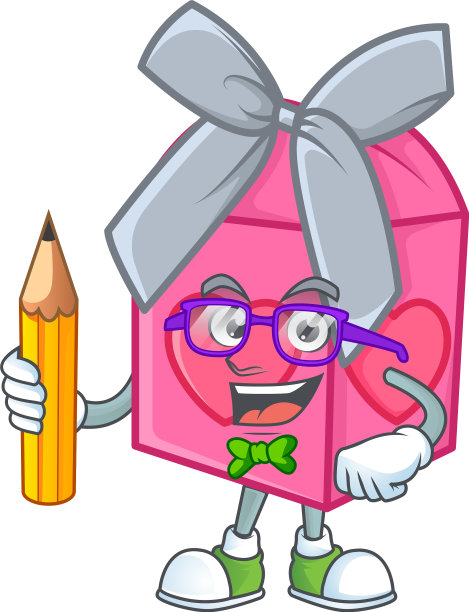 一个图片学生喜欢礼物粉红色的字符图片下载