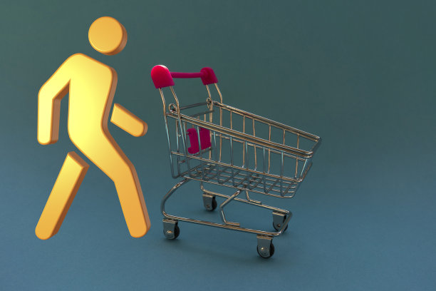 有男人标志的购物车。图片下载