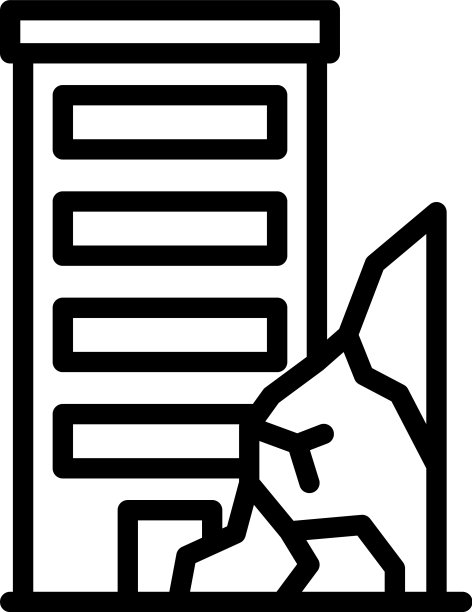 龟裂的建筑图标轮廓风格图片下载