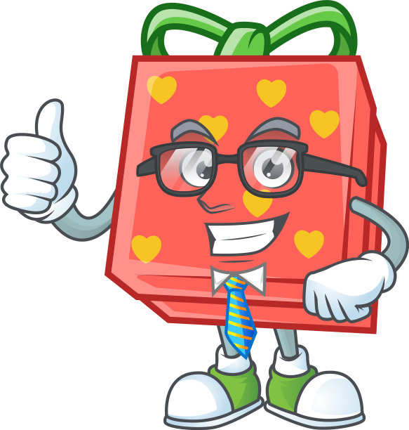 卡通人物商人爱礼物红图片下载